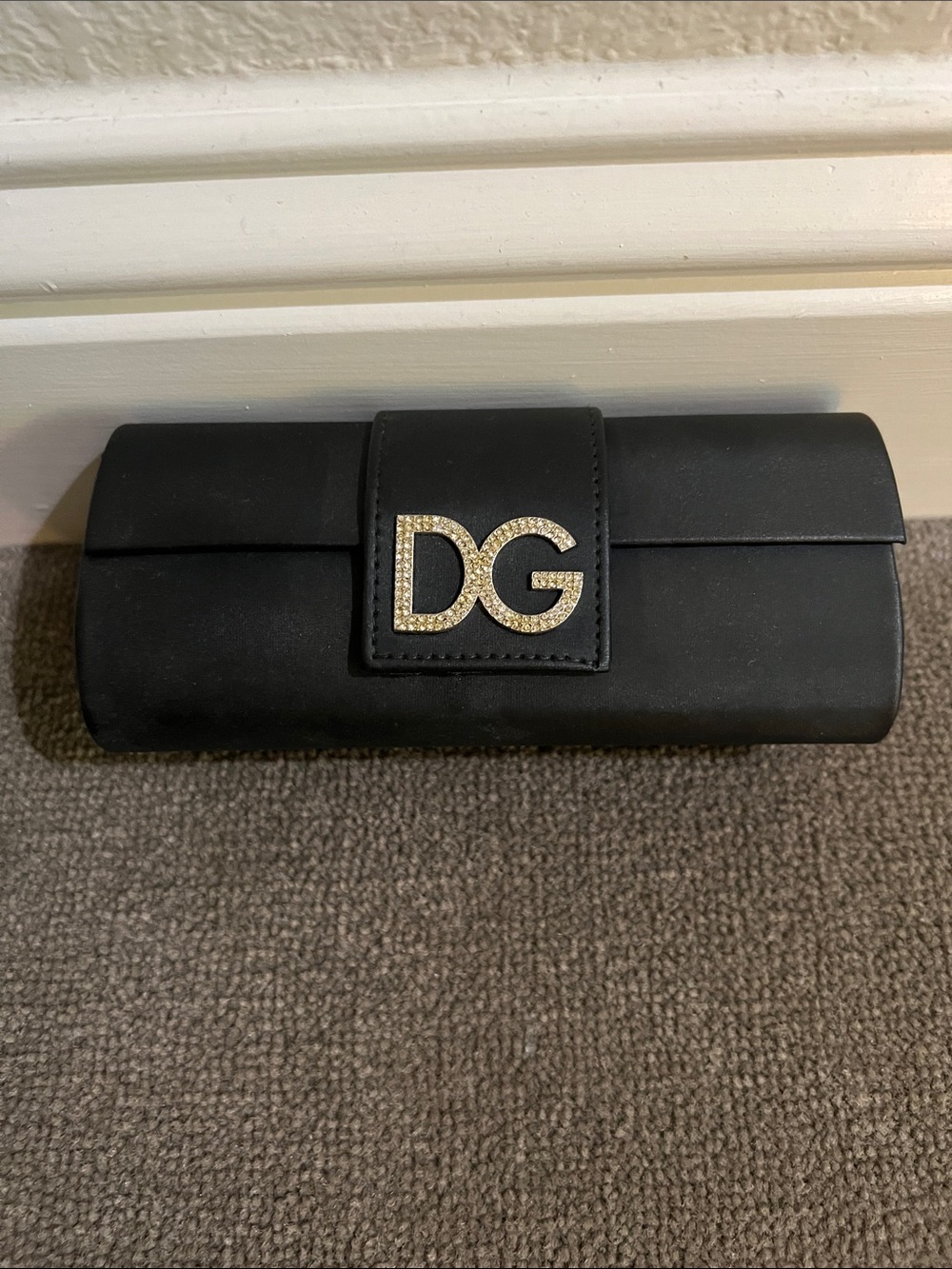 Black DG Crystal Logo Sunglass Case